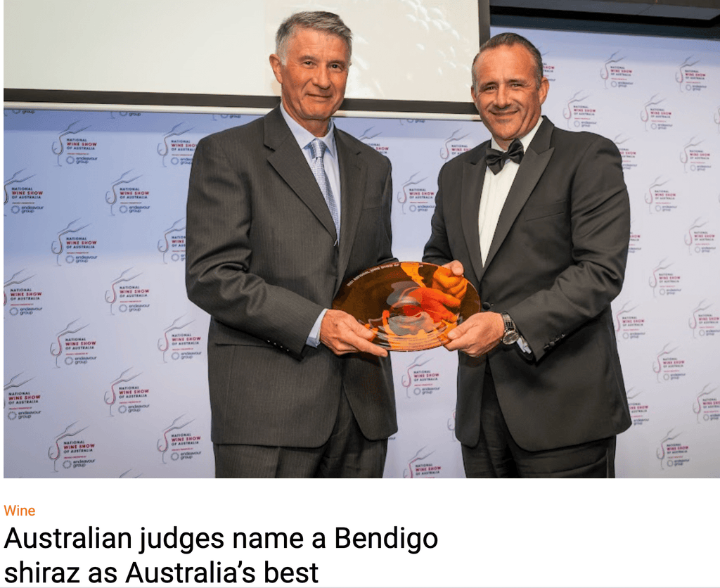 Australian judges name a Bendigo shiraz as Australia’s best